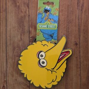 Sesame Street Big Bird Head Yellow Metal Belt Buckle